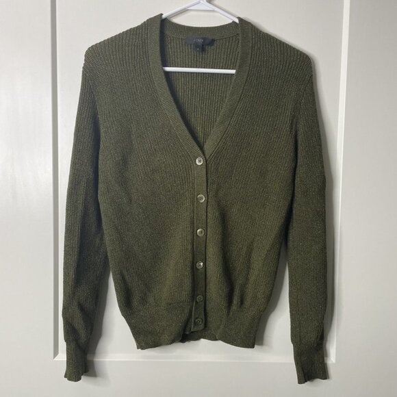 Women’s / Teen’s J. Crew Green Cardigan Sweater Size Small - Picture 2 of 7
